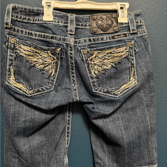 Miss Me Bermuda Y2k Angel Wings Denim Shorts - Picture 4 of 6